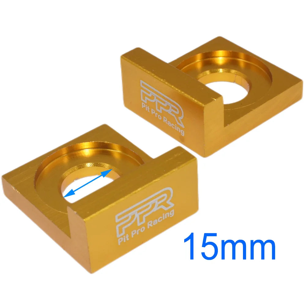 12mm/15mm Aluminum CNC Chain Block Axle Tensioner Adjuster for 110 125cc PIT Quad Trail Dirt Bike ATV Dirt Pit Bike Motocross
