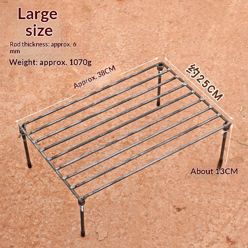Outdoor Firewood Pot Rack Picnic Barbecue Smoked Bacon Detachable BBQ Rack for Camping And Gardening
