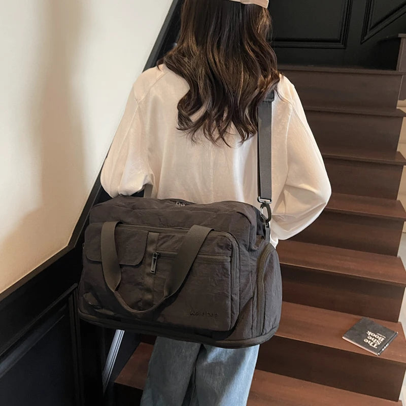 Oxford Zipper Fashion Travel Duffels Large Capacity Simple Women's Bags 2025 Hot Sale Sewing Thread Portable Travel Bags