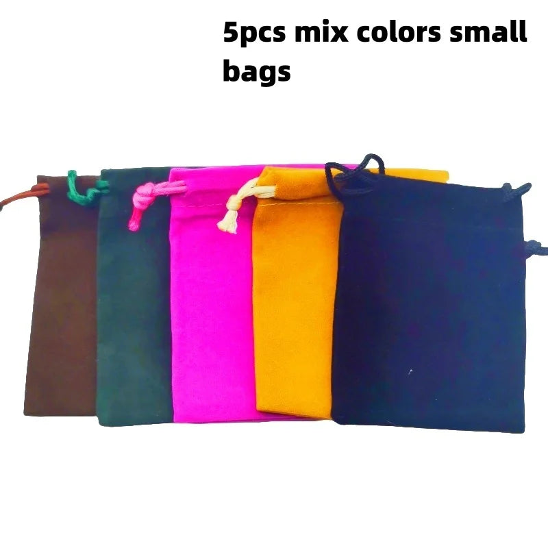 5 PCS Dice Bag pouch  Flannelette Small Big Black Drawstring Dice Bag For Collecting DND Dice