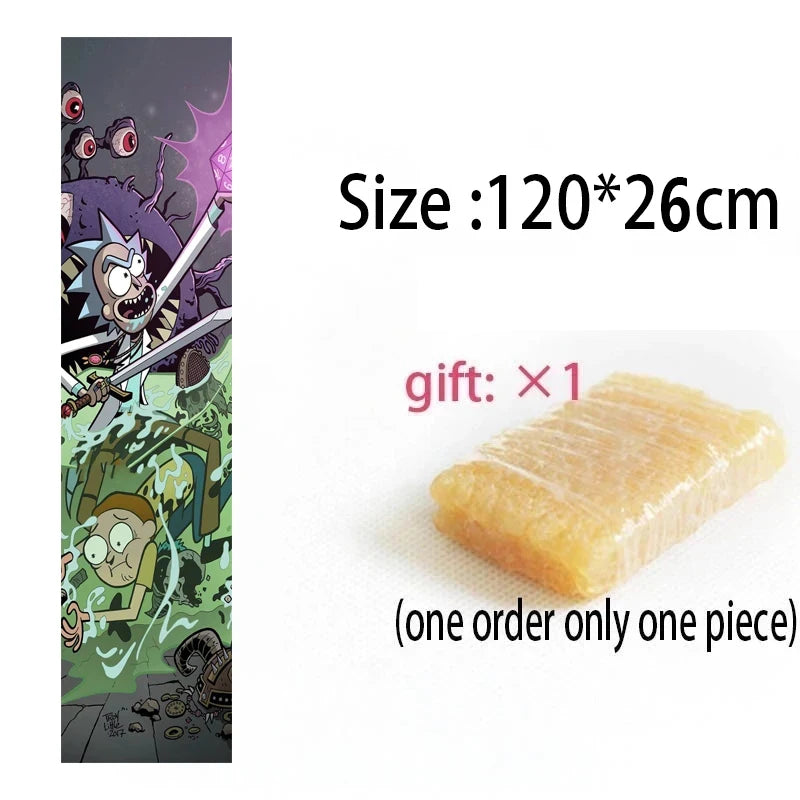 120cm Dancing Longboard Griptapes Long Board Grip Tape Skateboard Griptapes Anti-Slid Sandpaper Colorful Graphic Deck Protective