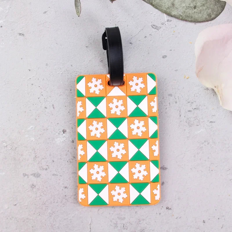 New Geometric PVC Luggage Tag Boarding Pass Luggage Tags Suitcase Address Label Travel Accessories