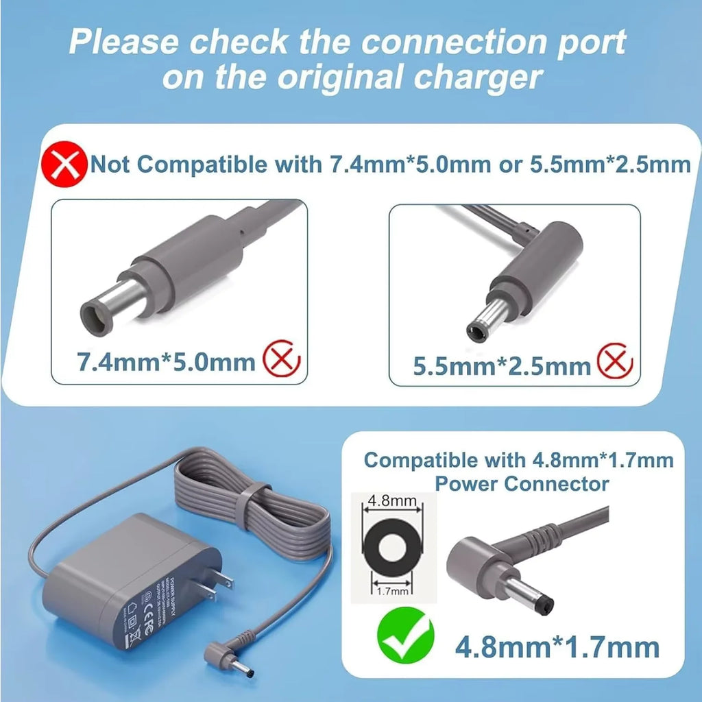 Charger 30.45V For Dyson V10 V11 V12 V15 SV12 SV14 SV15 SV16 SV20 SV22 Cordless Vacuum Cleaner Adapter Charger 1.1A Cable 1.8M