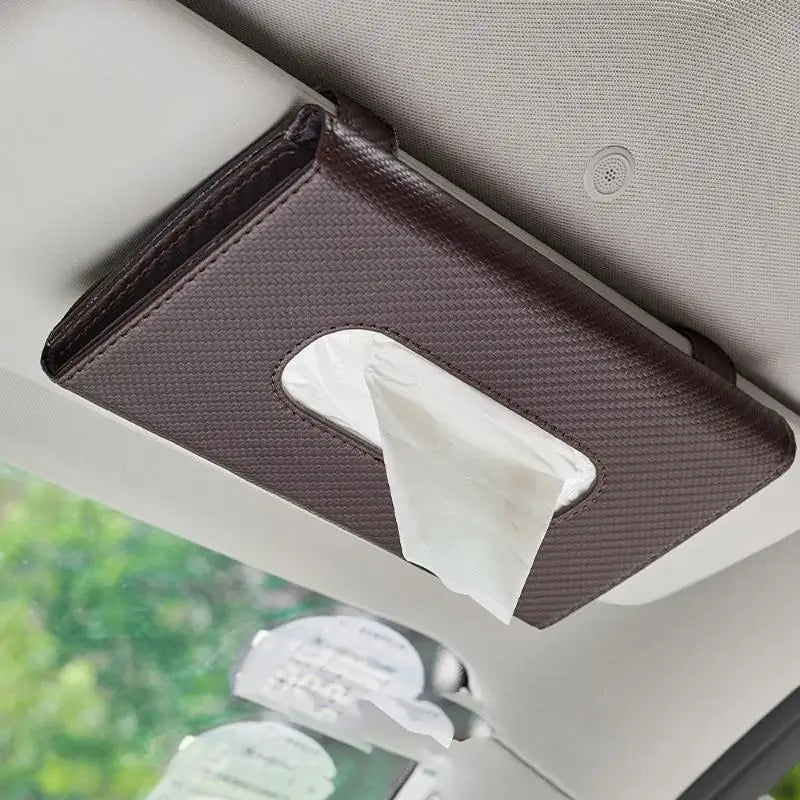（Summer4）Car Tissue Box Towel Car Sun Visor Tissue Box Holder Auto Storage Decoration
