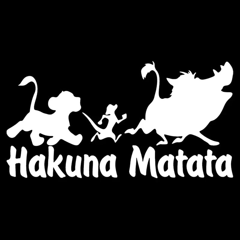 19cm Car Stickers Hakuna Matata Animal Cover Scratches Personality, Accessories Products PVC Exterior Parts Decals Cute, Sticker