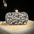 Colored sparkling gemstone creative diamond-encrusted bag banquet bridal cheongsam bag diagonal span celebrity fashion bag