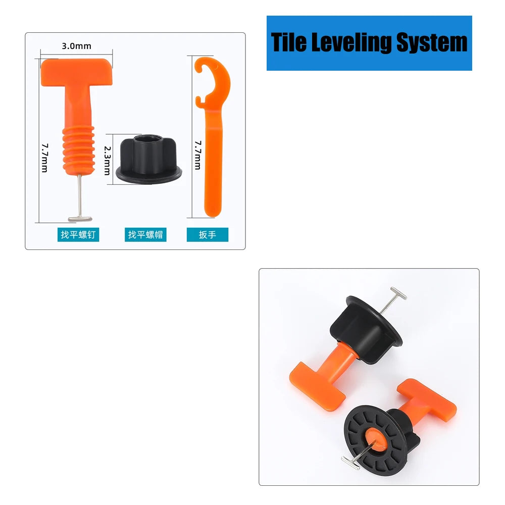 11-204Pcs Ceramic Floor Tile Leveling System Clips Spacers Porcelain Leveler Kit Construction Tools For Tile Laying Wall Fixing