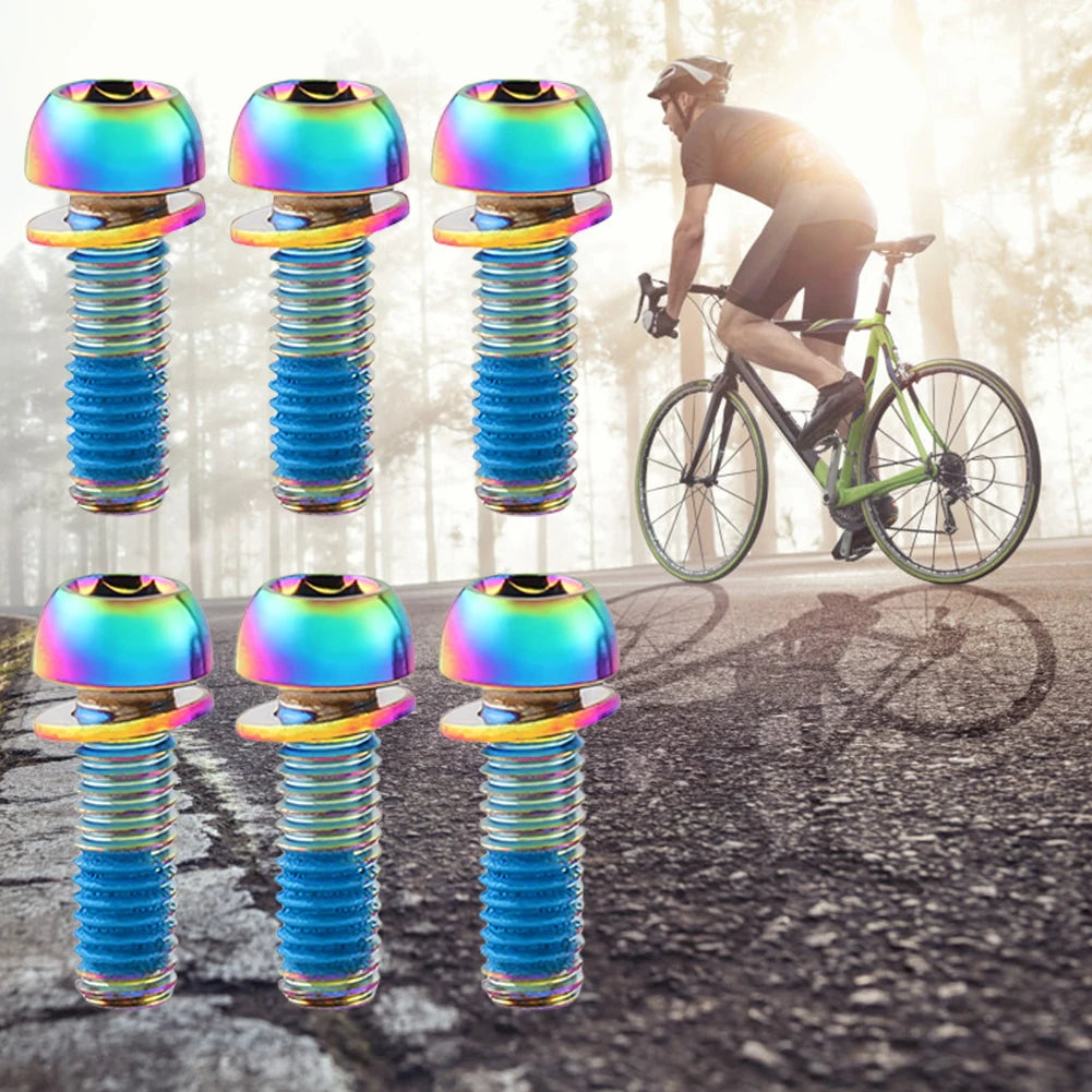 6Pcs M6x17mm Bike Crank Caliper Handlebar Stem Fixing Screws MTB Road Bike Brake Caliper Screws Bicycles Riding Accessories