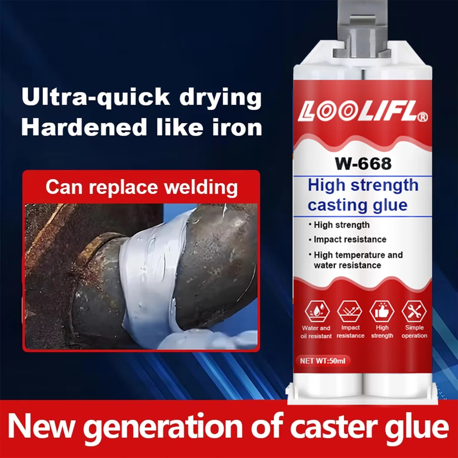 LOOLIFL High Temperature Glue for Metal Welding Strength Repair Resistant Magic AB  Plastic Wood  Adhesive Purpose Bi Component