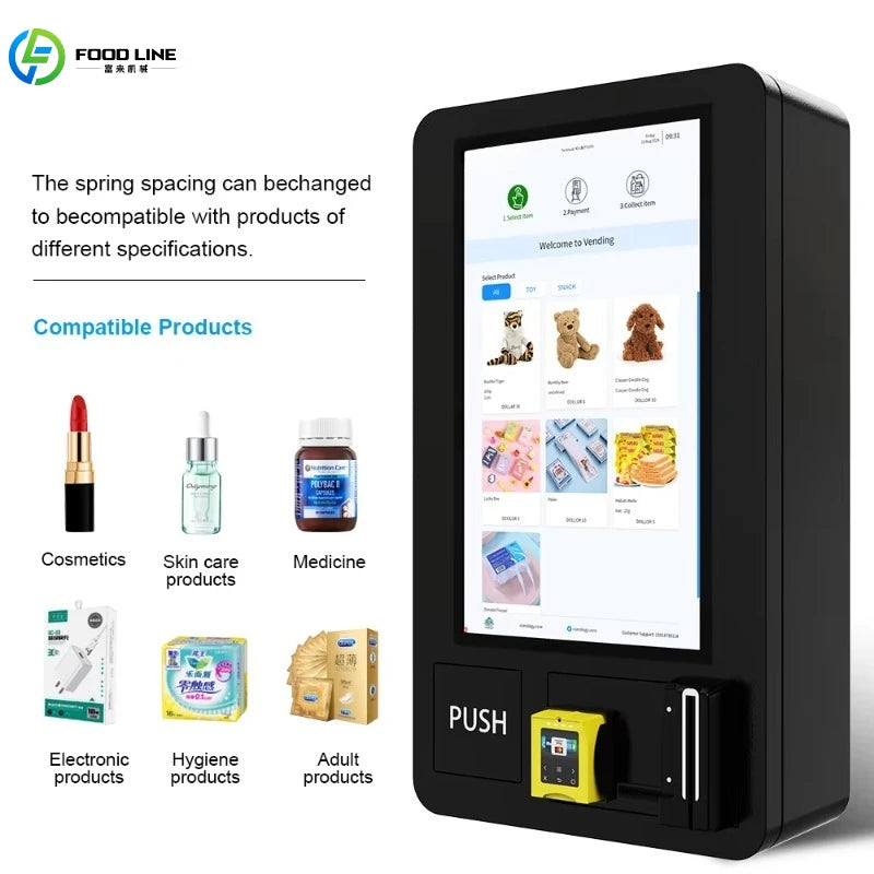 Customized Vending Machine for Snack Drink Cigarette Vapesatm Automatic with ID Card Reader Function and CE Certificate