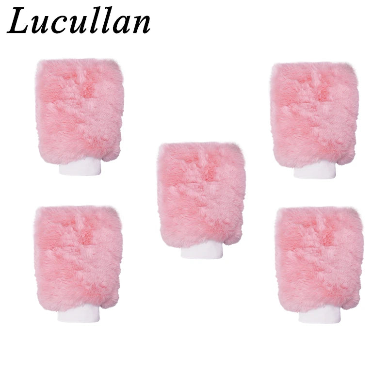 Lucullan Pink Synthetic Wool Wash Mitt Soft and Scratch-Free For Washing and Polishing