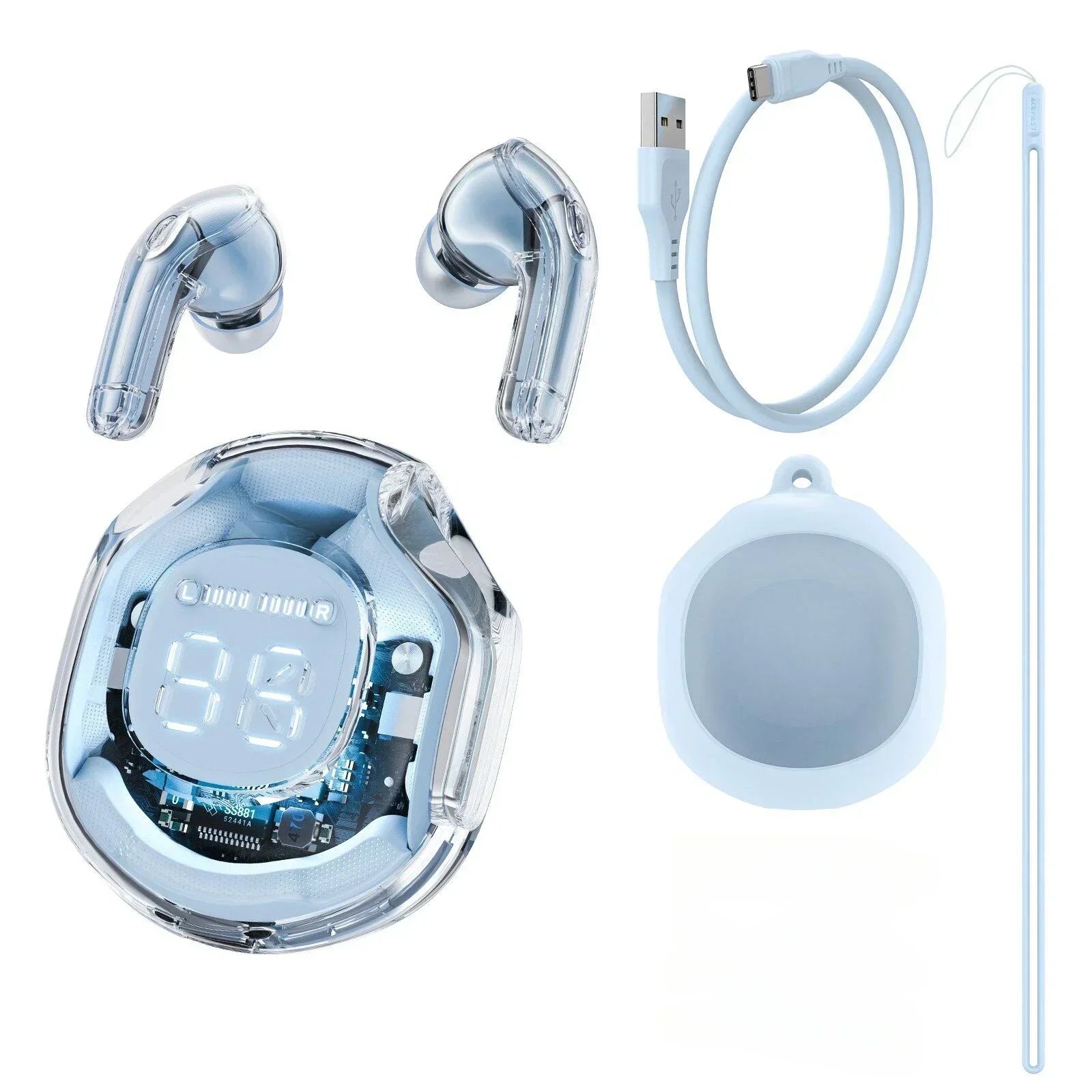 T8 Wireless Bluetooth Headphones LED Power Display In-Ear Wireless Earbuds with Charging Case HiFi Stereo TWS Headset for Air39