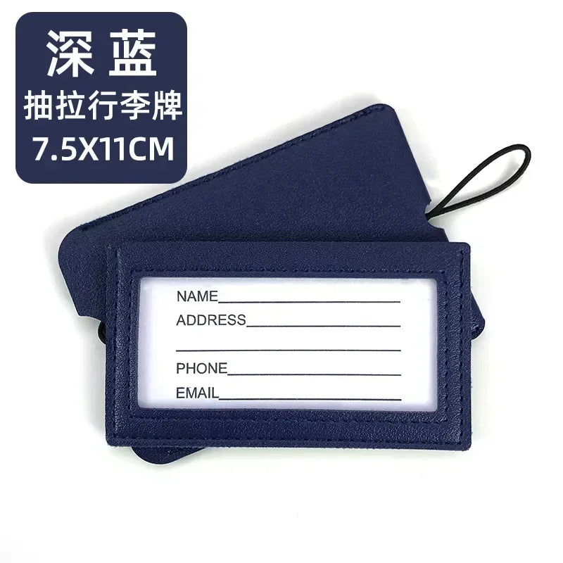 Fashion Pu Leather Multicolor Luggage Tags Women Suitcase Bag Name ID Address Holder Baggage Label Travel Accessories