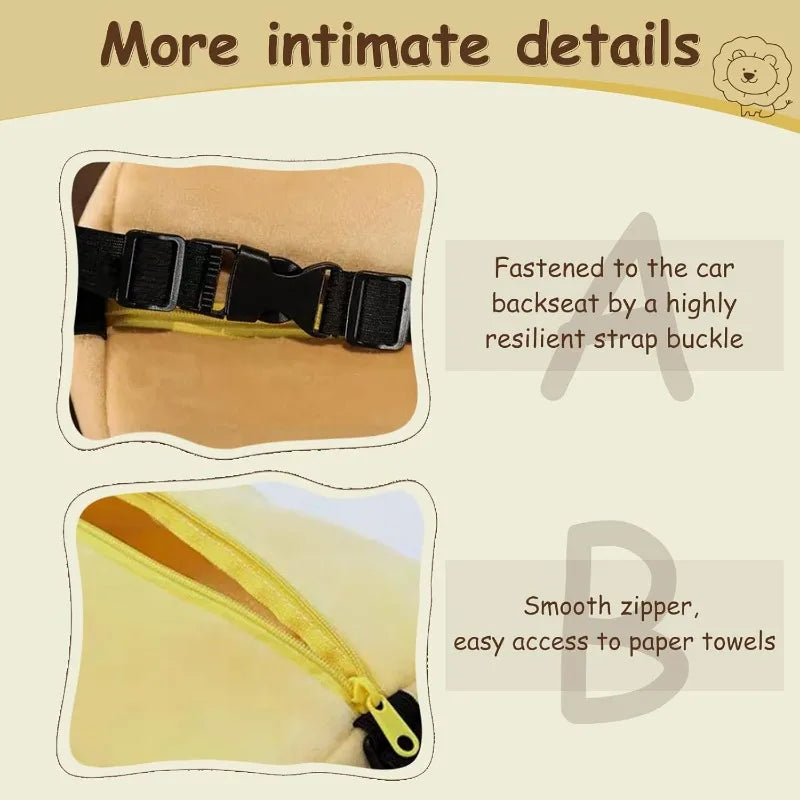 Car Cartoon Penguin Seatback Hanging Tissue Holder Armrest Box Decor