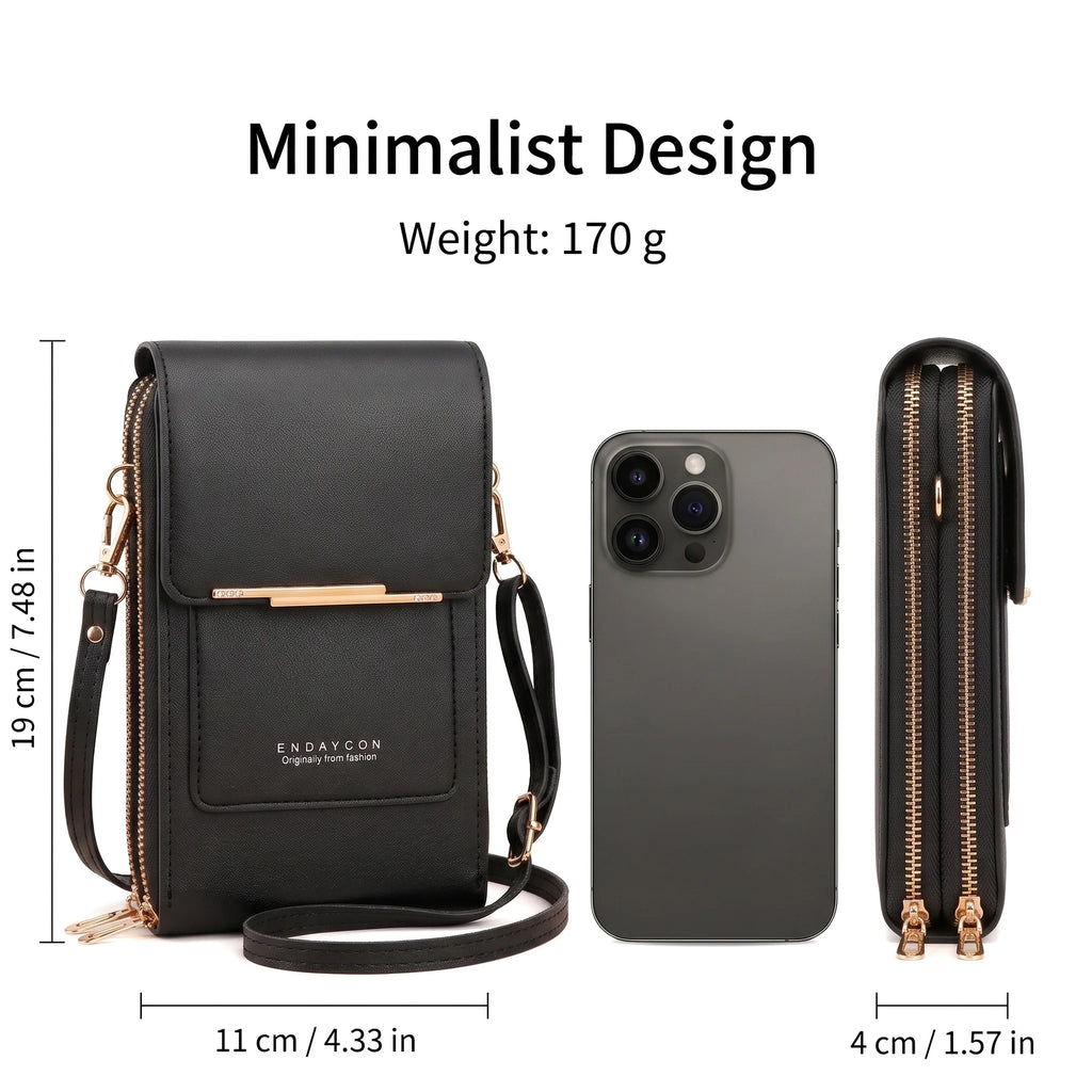 Pomelo Best Touch Screen RFID Crossbody Phone Bag Women PU Leather Multi Card Slots Shoulder Purse
