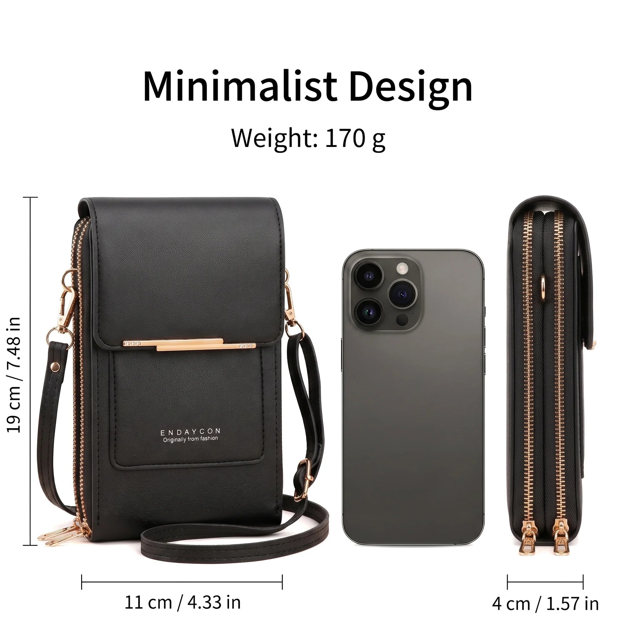 Pomelo Best Touch Screen RFID Crossbody Phone Bag Women PU Leather Multi Card Slots Shoulder Purse