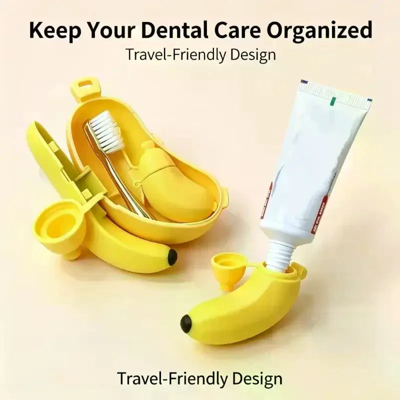 1 Set Dust Proof Bristle Protector Banana Portable Toothbrush Travel Case Compact Bacteria Resistant Storage