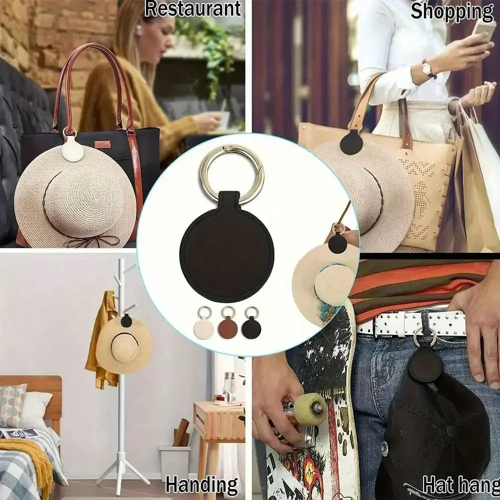 NYXIA Strong Magnetic Hat Clip for Backpack Luggage Travel Outdoor PU Leather Accessories College Students Men Women Unisex