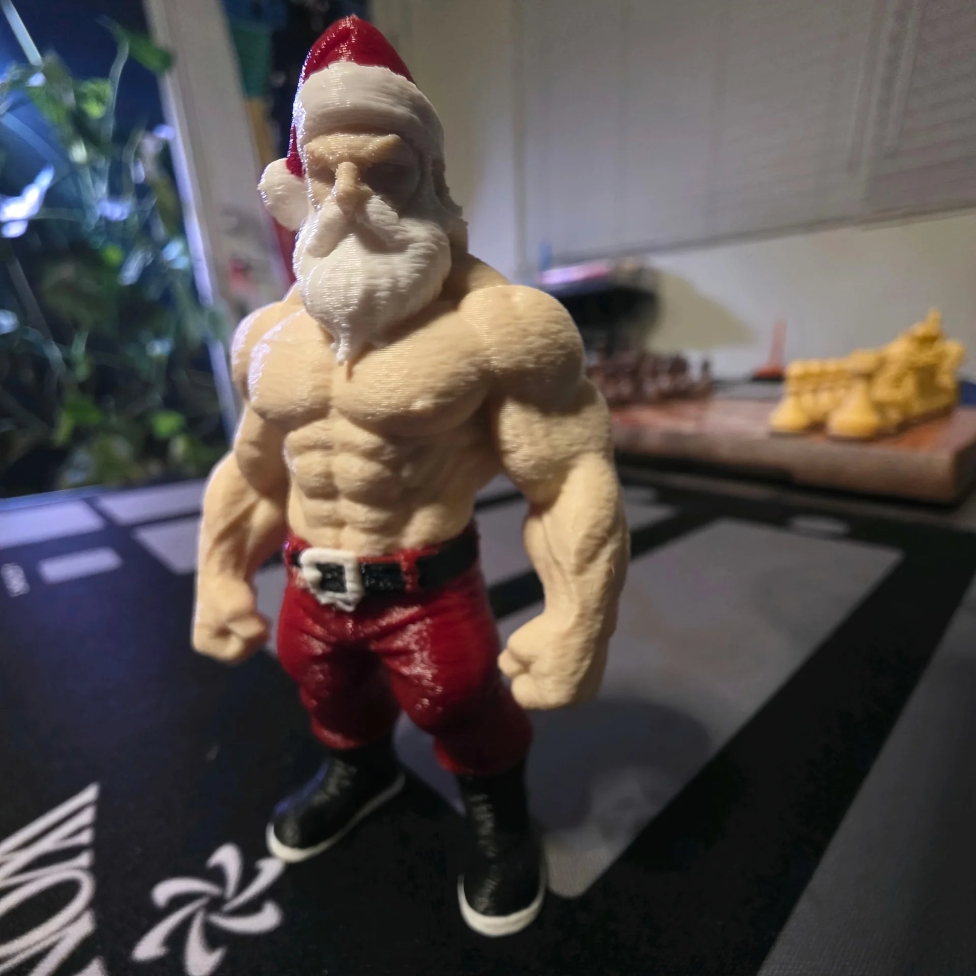 New Edition Premium Muscular Santa Claus, Home Decoration, Creative Desktop Display Collectible Figure, Desktop Decoration.