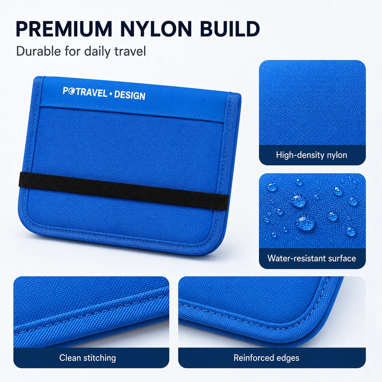 RFID Blocking Travel Wallet Passport Holder Multifunction Credit Card Case Men Women ID Document Organizer Anti-Theft Pouch