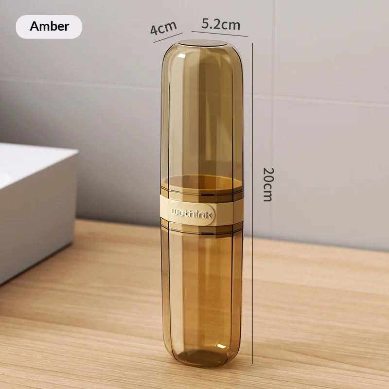 Essential Travel Items Travel Mouthwash Cup Portable Toothbrush Tooth Care Kit Transparent Toiletry Set Storage Box
