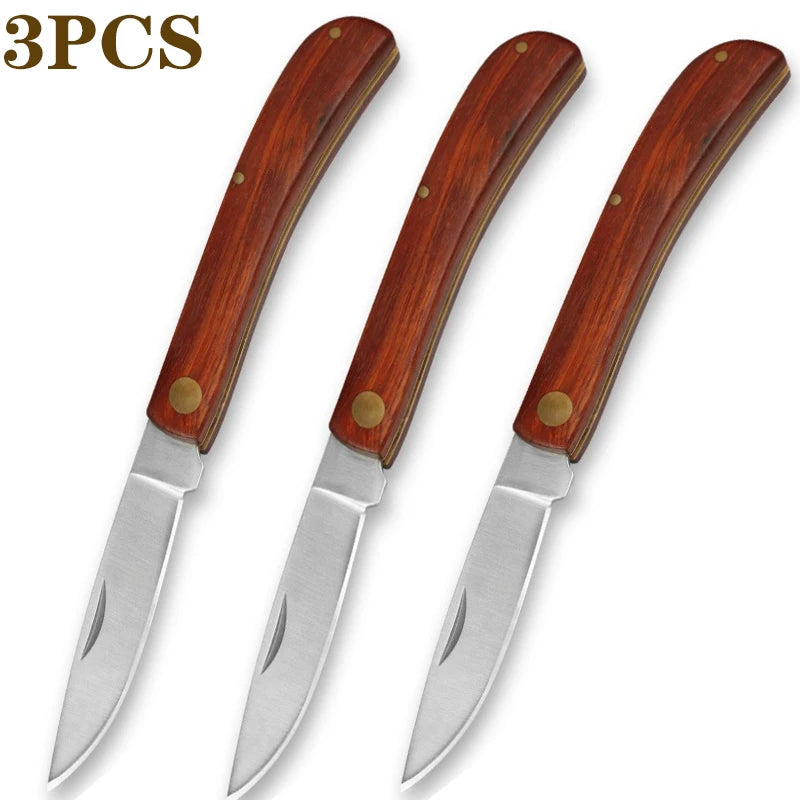 Mini Folding EDC Pocket Knife Stainless Steel Fruit Paring BBQ Hand Meat Knife Portable Cleaver Kitchen Chef Knife House Cutlery