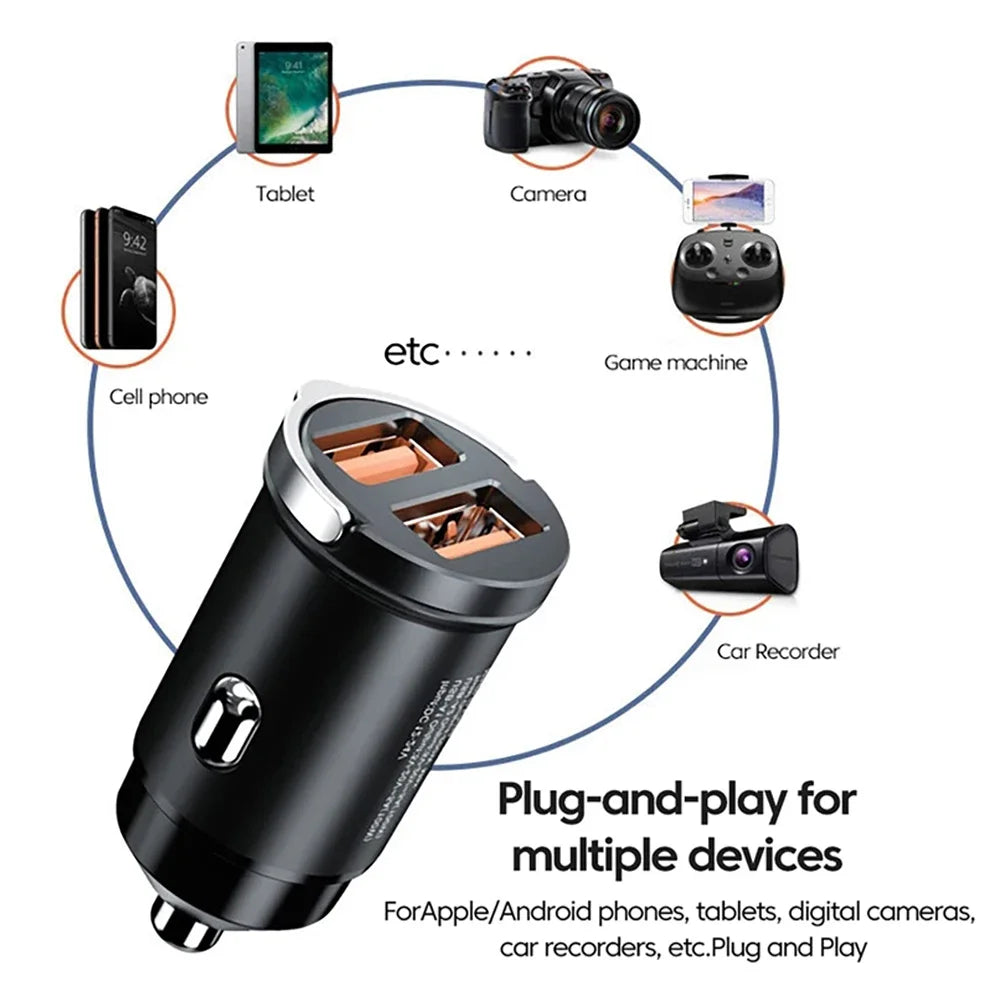 Universal 200W QC PD Mini Car Fast Charger 12-24V Lighter Fast Charging Car USB Charger for Xiaomi Samsung Huawei iPhone Power