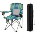Portable Folding Outdoor Camping Chair with Arms Cup Holder Carry Bag