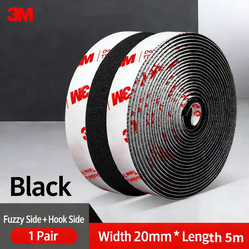 3M Strong Double-sided Adhesive Hook and Loop Tape High-adhesion for Car Mats Home Use More - Strong Self-Adhesive Fastener