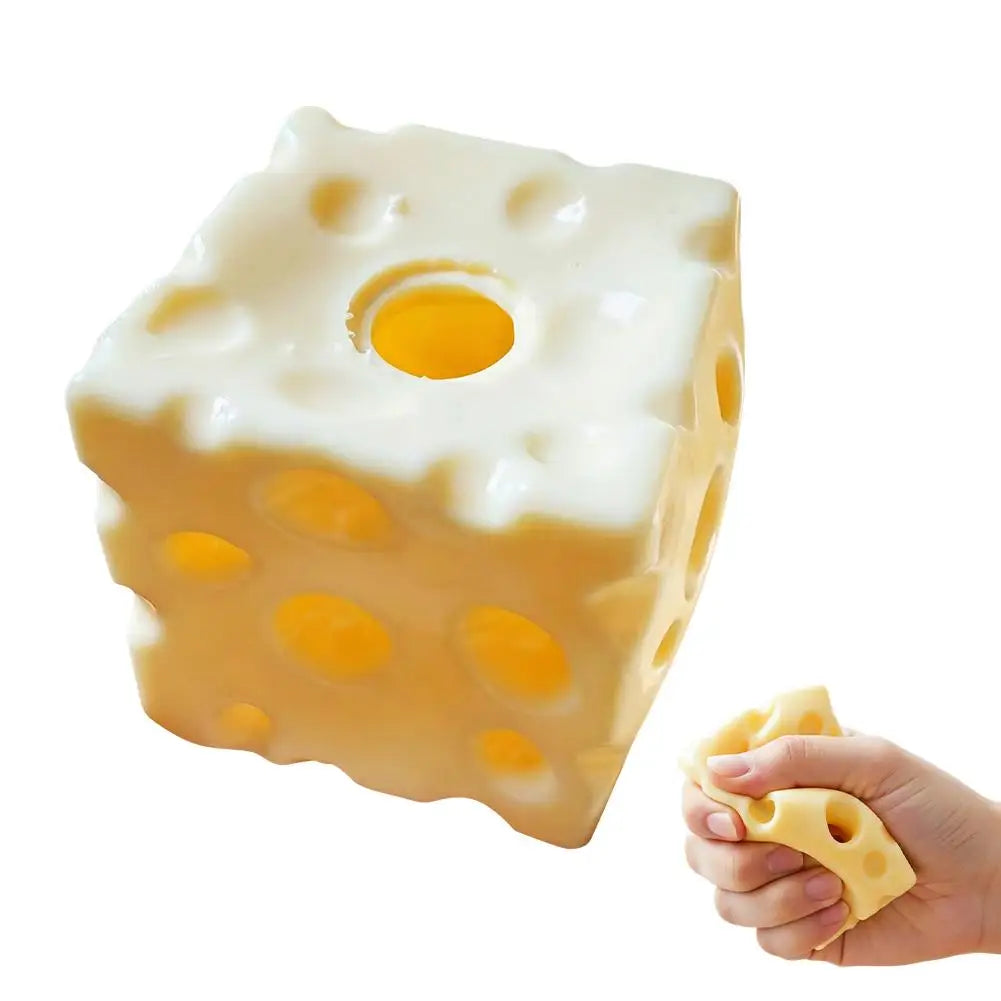 Square 7cm Ultra-Thin Cheese Ball Skin Simulation Bread Kneading Toy With Slow Rebound Squeezing Shell