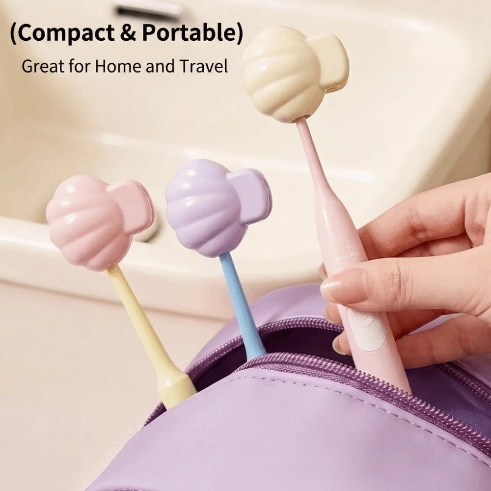 Universal Fit Toothbrush Head Cover Ventilated Spring Clasp Protective Cap Organizer Clip-On Plastic Toothbrush Cover Travel