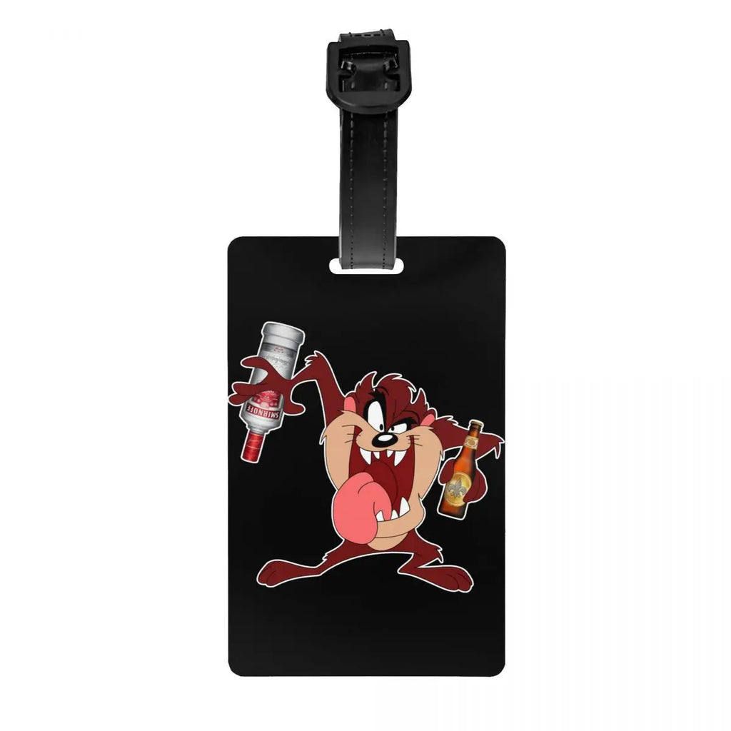 Custom Cartoon Anime Taz Tasmanians Devils Luggage Tag Travel Bag Suitcase Privacy Cover ID Label