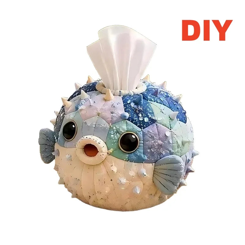 DIY Patchwork Tissue Box Cover Kit Precut Cloth Sewing Thread Tools Handmade Napkin Holder Craft Hobby Home Table Decor Gift