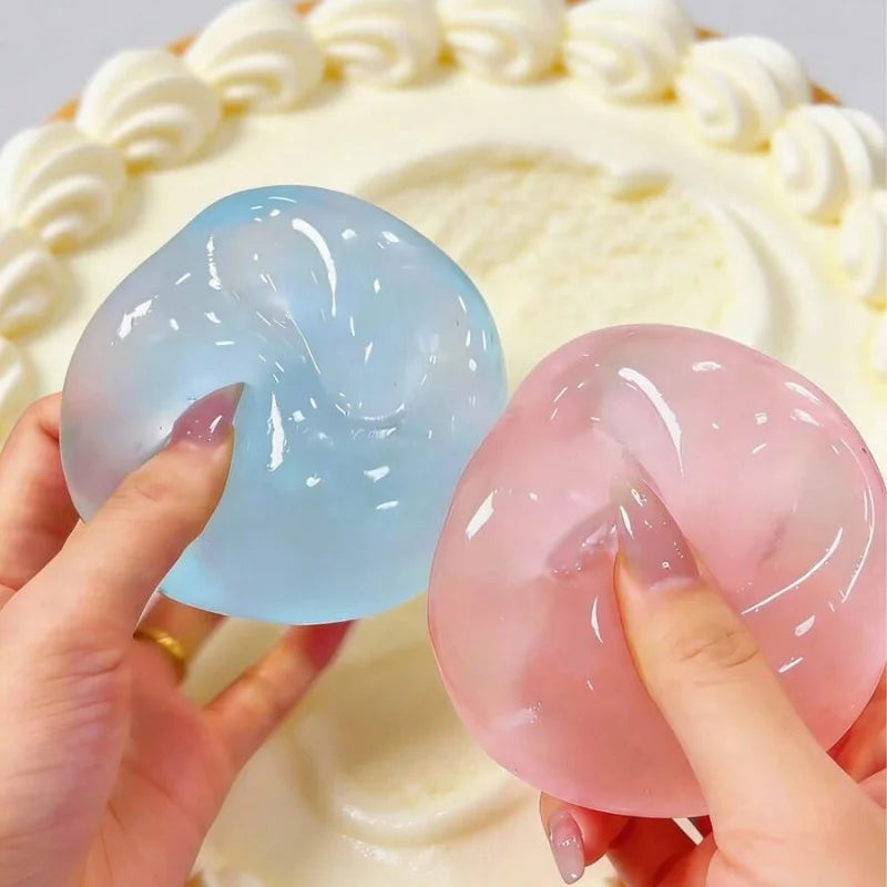 1pcs Moldable Slow Rebound Blue Coconut Oil Handmade Squeezing Ball 6cm Round Malt Stress Relief Squeeze Toy