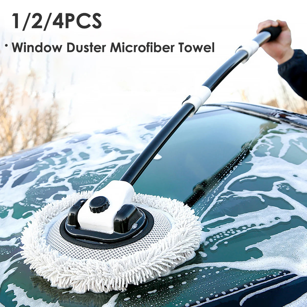 Car Cleaning Mop Replacement Head Brush Soft Chenille Polyester Microfiber Towel Car Windshield Window Duster Car Cleaning Tools