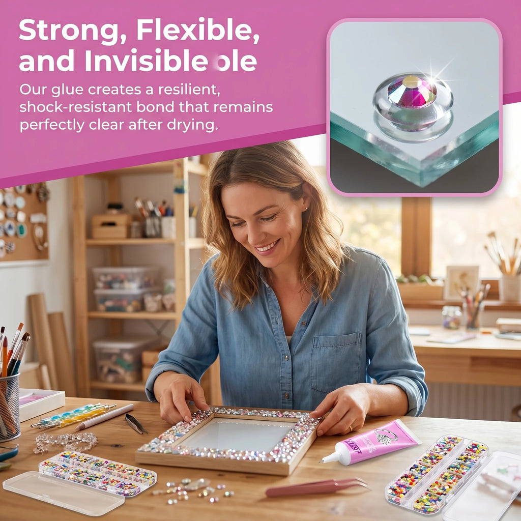 Jewelry Glue B7000 Production and Restoration-for bonding gem Pearls Earrings Rings Rhinestones Strong Waterproof Clear Adhesive 50ML（1.68fl oz）