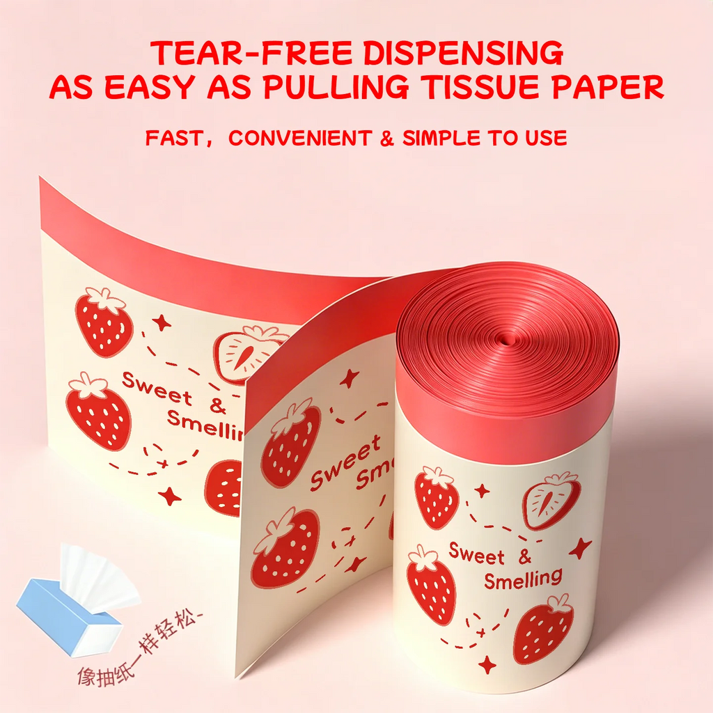 strawberry pattern Tear-free garbage bags home portable Kitchen dormitory enlarged and thickened plastic bag