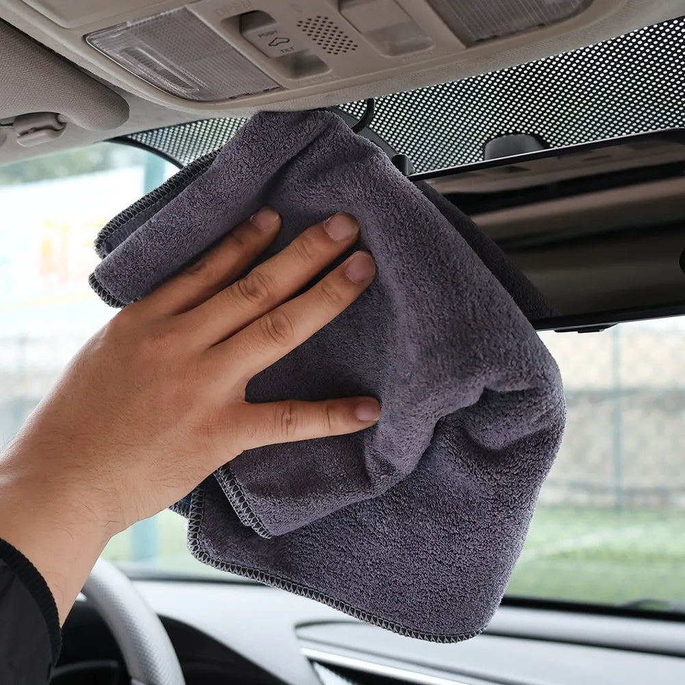 73x32cm Double-sided Microfiber Car Washing Towel Soft Drying Cloth Strong Water Absorption Thicken Car Body Cleaning Rag