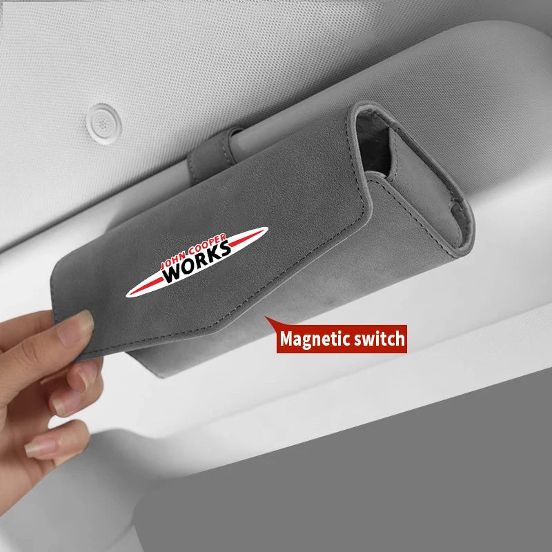 Car Glasses Case Sunglasses Storage Box Clip For MINI John Cooper S Works JCW R50 R52 R57 R58 R56 F55 F56 Countryman Accessories