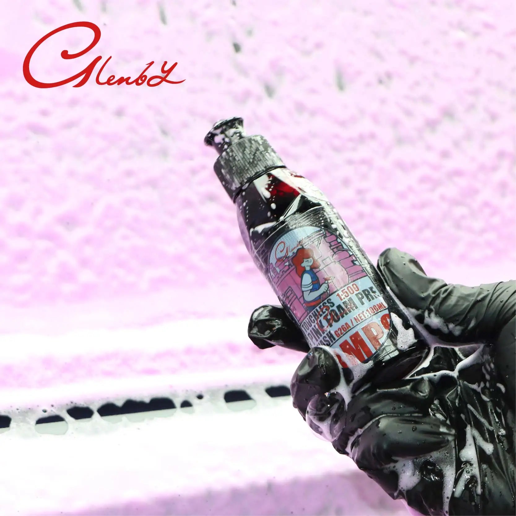 Pink foam pre wash car cleaner, car maintenance foam is suitable for car owners and detail engineers