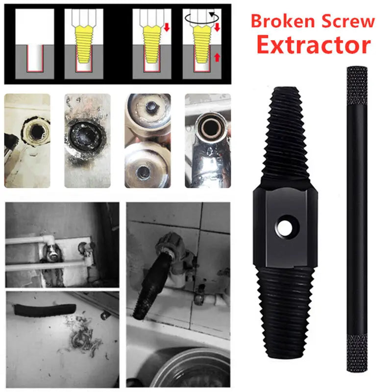 Double Head Wrench Faucet Valve Broken Screw Extractor Set Pipe Remover Damaged Wire Water Pipe Bolt Removal Plumbing Tool