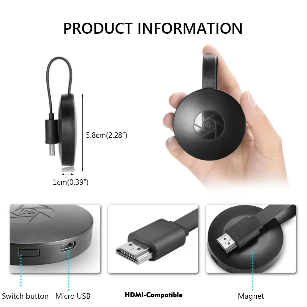 Salange G2 Miracast TV Dongle Wifi Wireless TV Stick Supoort HDMI-Compatible 1080P Mirror Screen Display Adapter for IOS Andorid