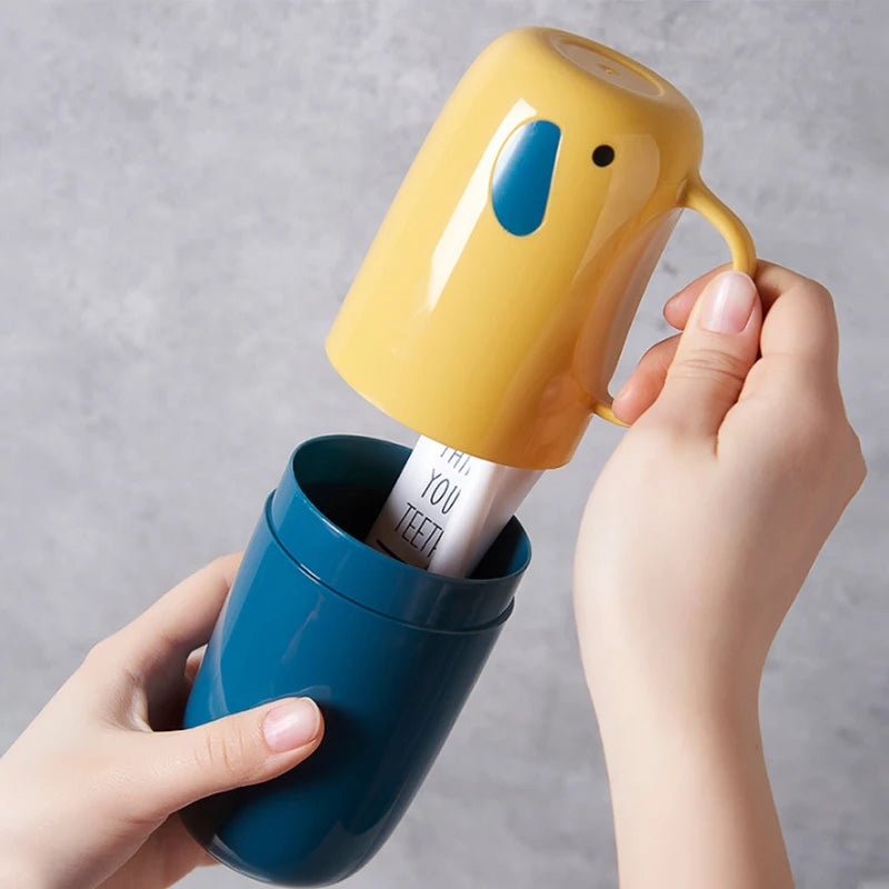 Toothbrush Toothpaste Holder Toiletries Storage Case Box Mouthwash Cup Portable For Travel Outdoor Camping Bathroom Accessories