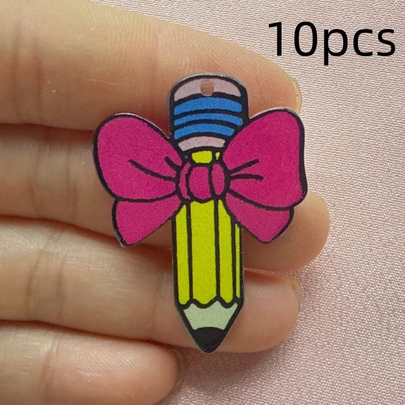 10pcs Butterfly Knot Opening Season Graduation Season Pencil Cute Creative Personalized Acrylic Pendant