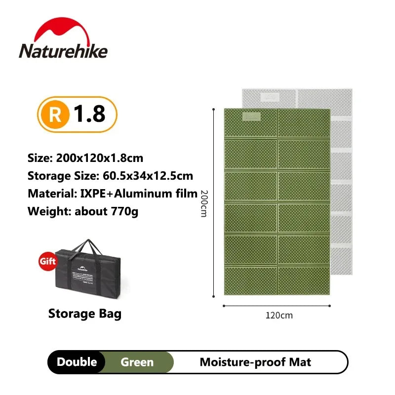 Naturehike 2024 New Camping Mat Winter Warm Moisture Proof Ultralight Sleeping Pad 4 Season Widen Hiking Travel 1-2 Person Mats