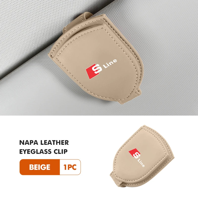 Car Sun Visor Glasses Universal Holder Clip Auto Accessories For Audi Quattro A4 A5 Q5 A1 Q7B6 B8 B7 B9 B5 A3 8P 8V 8L A6