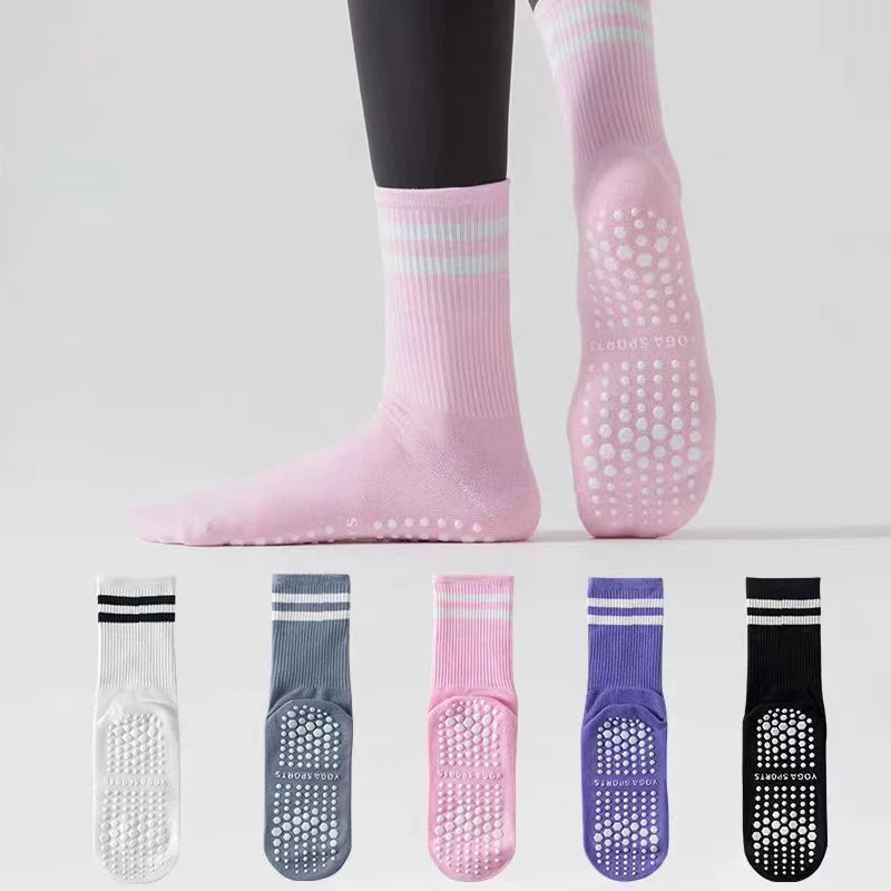 Dreamlikelin 1 Pair Women's Mid-Calf Yoga Socks Non-Slip Breathable & Sweat-Wicking Floor Socks for Pilates, Dance ,Workout |