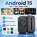 Android 15 Carplay Ai Box Wireless Android Auto Wireless Carplay Adapter TV Box For Netflix YouTube Car Intelligence Systems