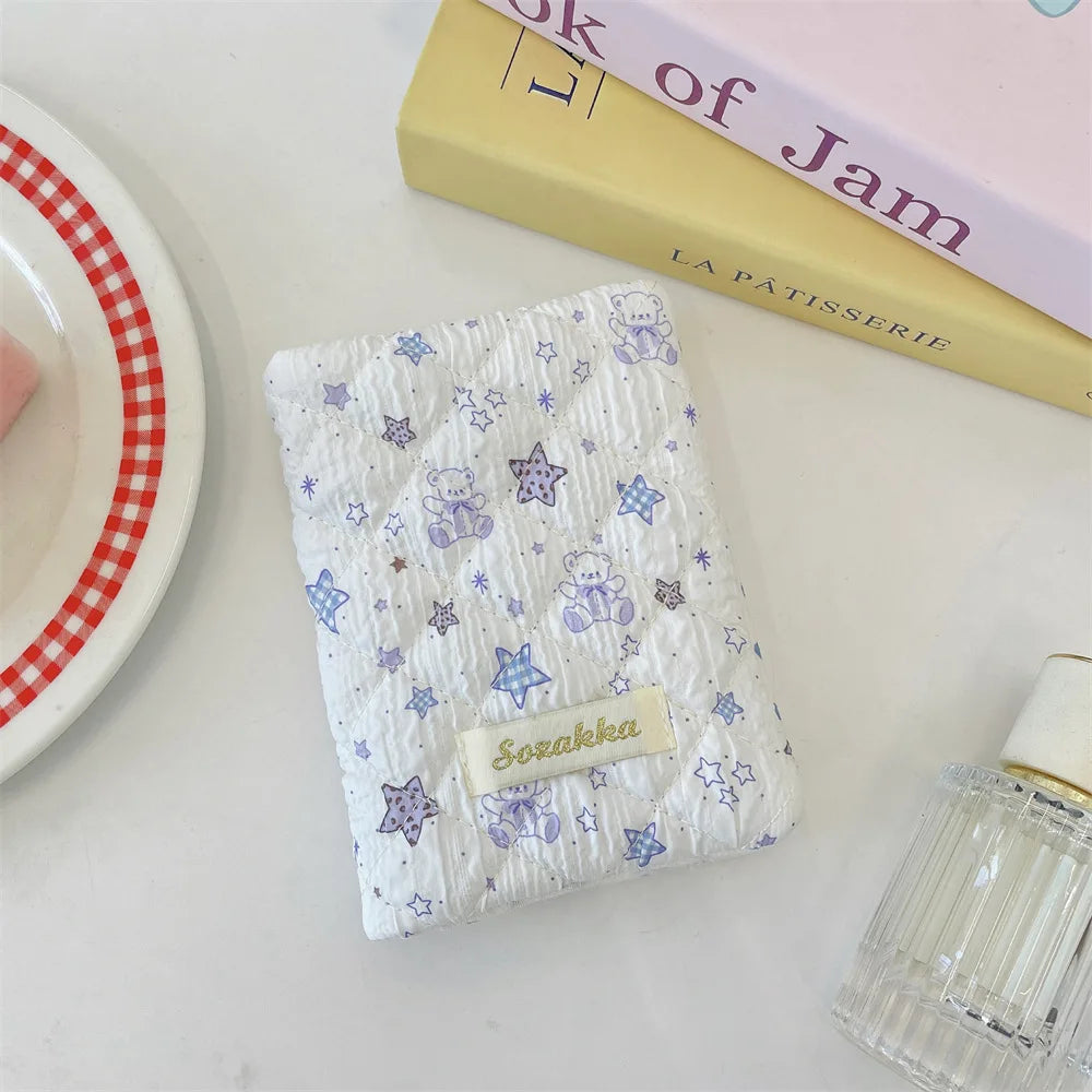 Cute Cartoon Flower Passport Cover for Women Multifunctional Polyester Travel Accessories Holder