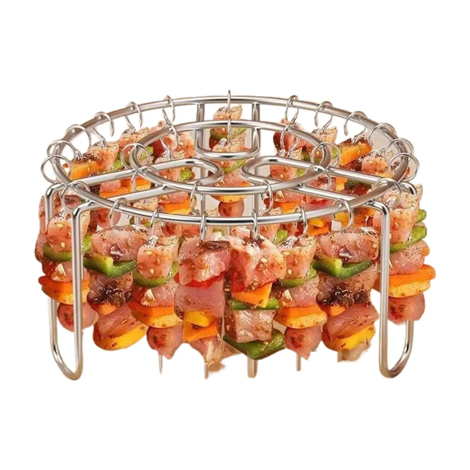 Non-Stick Reusable Oven Rack Air Fryer Skewer Stand Vertical Heat-Resistant Stainless Skewer Rust-Proof Vertical Air Fryer Grill